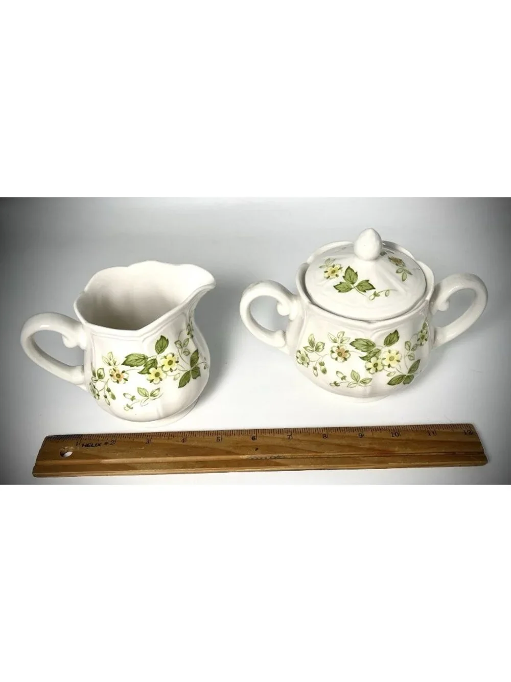 Vintage Sears Petite Flora Cream Sugar Set 70s Kitchen Decor Bowl w/ Lid MCM